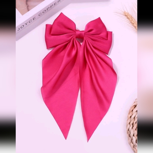 Women's Bowknot Hair Clip With Spring 7" x 11" Hot Pink - Picture 2 of 3